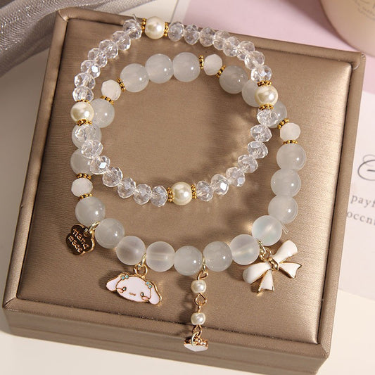 Women's Pearl Korean Super Cute Cartoon Beaded Bracelets