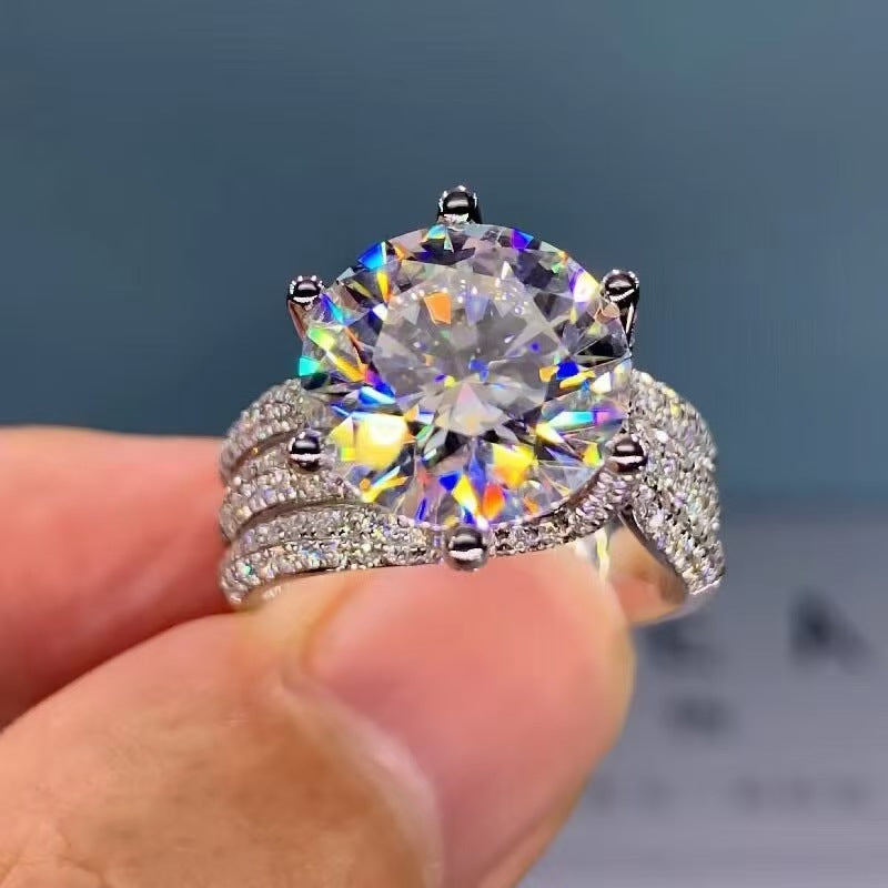 Women's Love Diamond Light Luxury Full Proposal Wedding Ring
