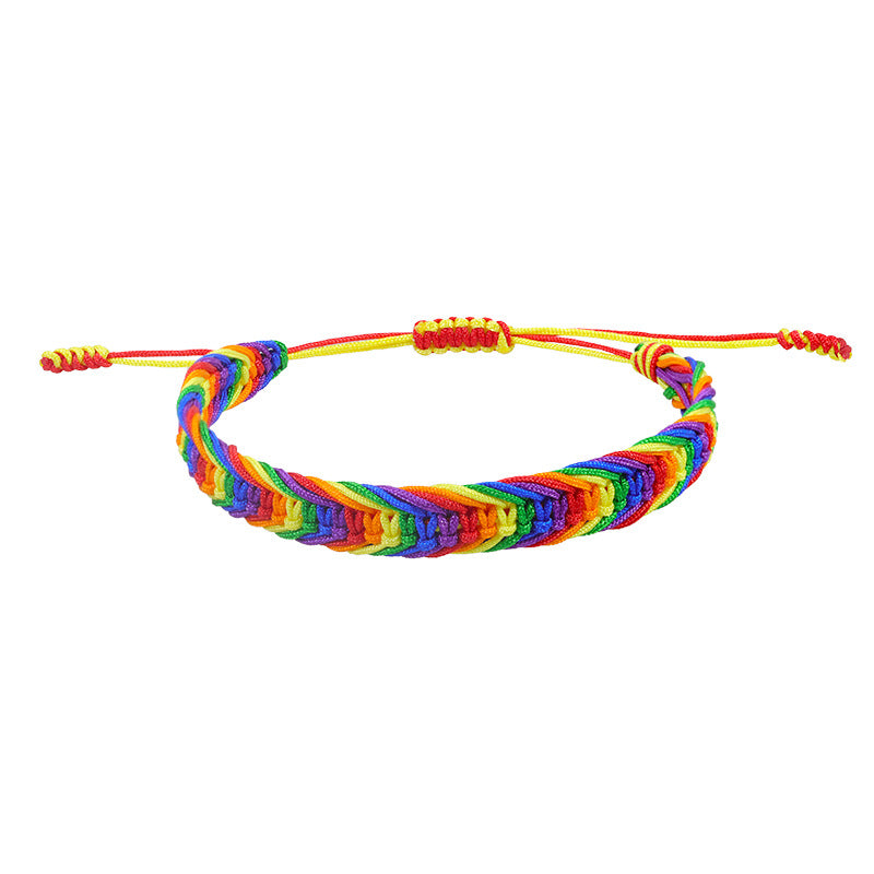 Bohemian Style Colorful Woven Ethnic Rainbow Bracelets