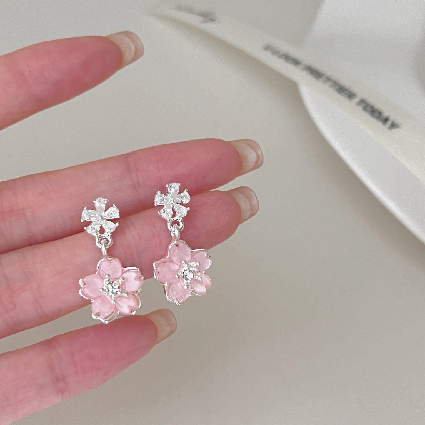 Cherry Blossom Diamond Exquisite Sweet Girly Rings