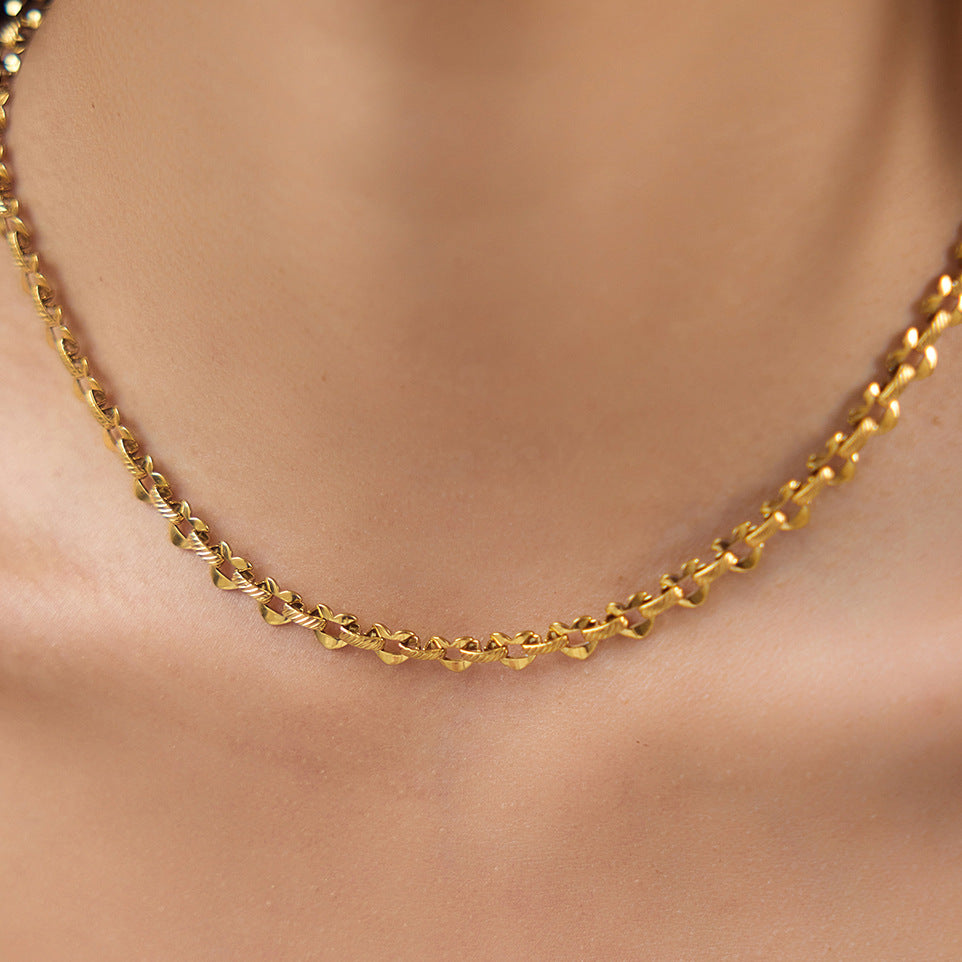 Steel Love Chain Light Luxury Minority Female Clavicle Stainless Necklace