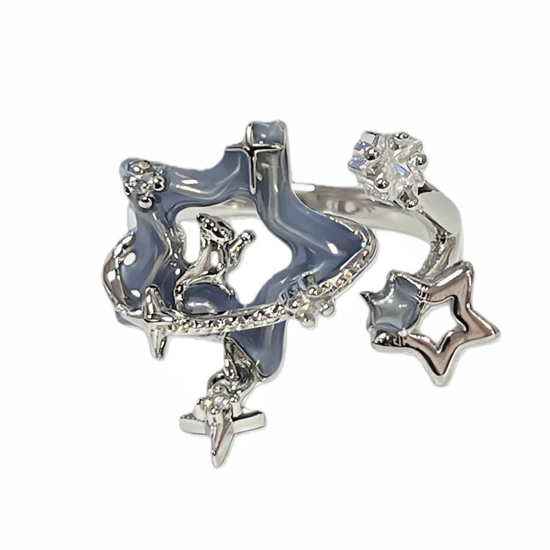 Hot Light Luxury Unique Design Blue Rings