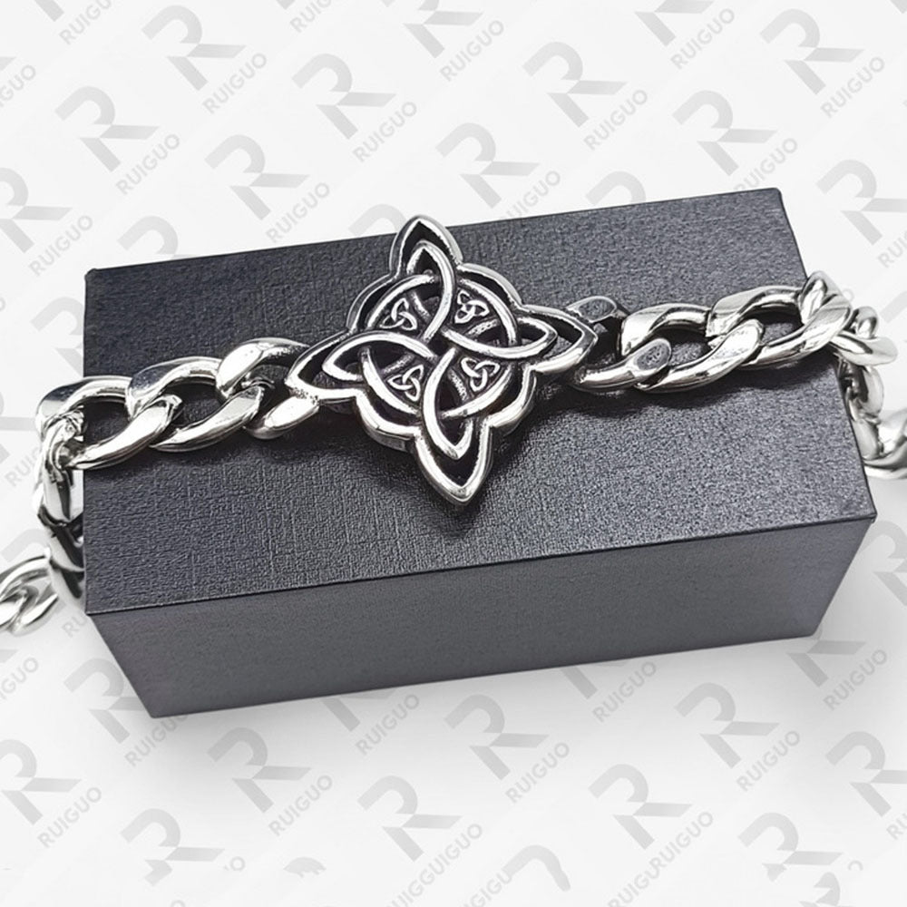 Men's Celtic Knot Skull Stainless Steel Cuban Cross Punk Retro Bracelets