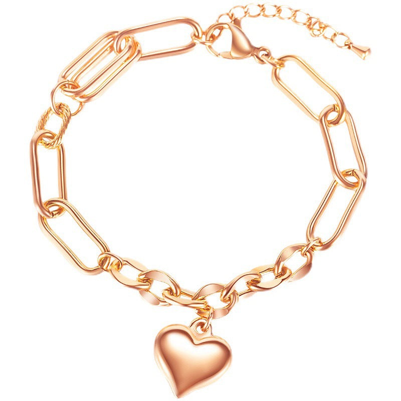 Korean Style Gold Love Titanium Steel Bracelets