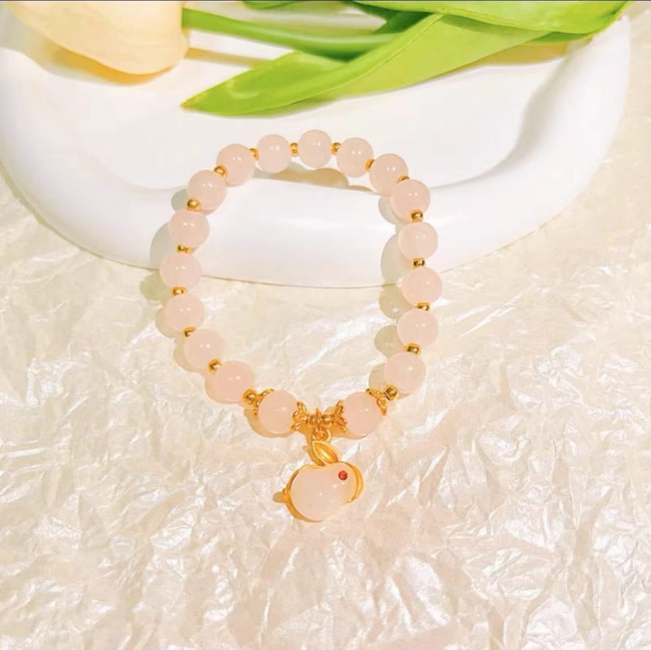 Women's Jade Rabbit Blessing Card For Design Good-looking Girlfriends Bracelets