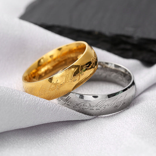 Fashion Men's Titanium Steel Supreme Personality Ring