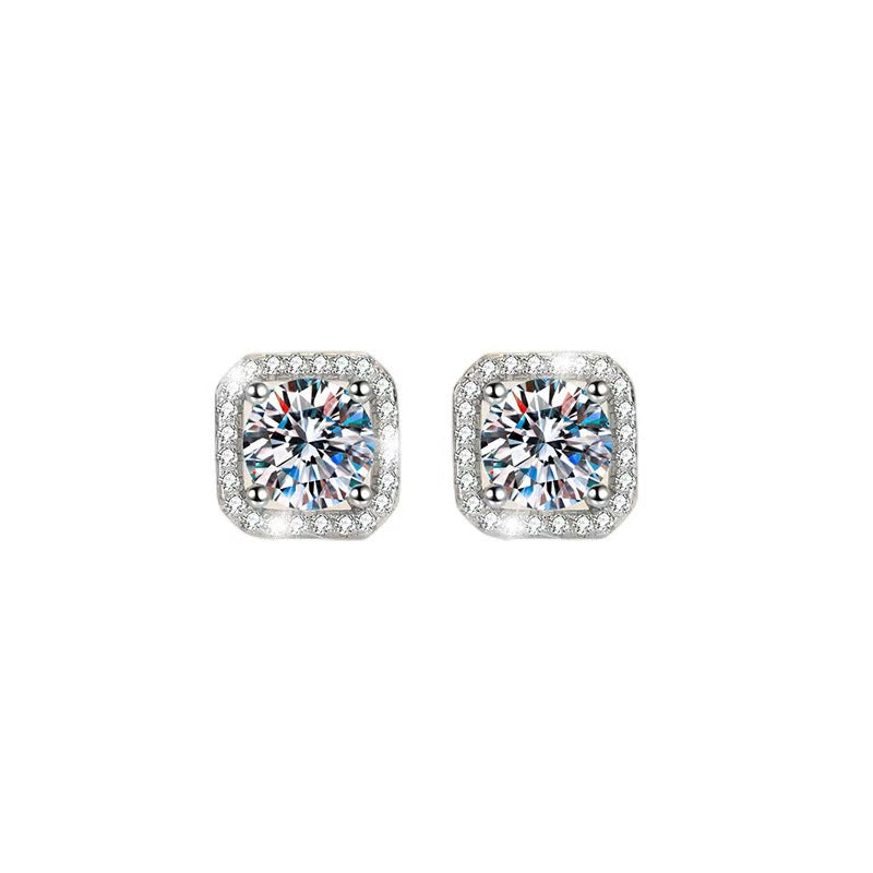 High Carbon Diamond Full Round Bag Four Earrings