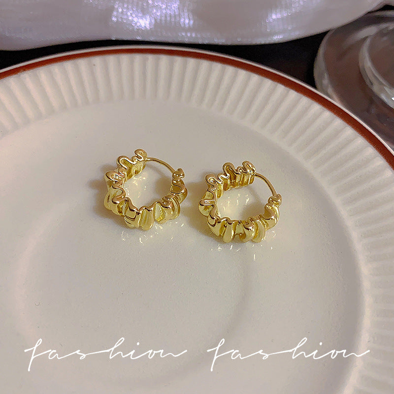 Design Sense Light Luxury Gold Unique Hook Female High Temperament Rings