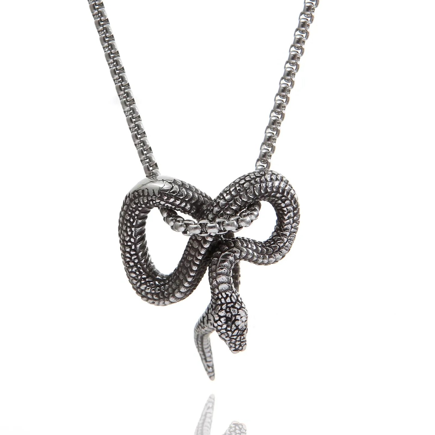 Men's Retro Creative Design Snake-shaped Stainless Steel Personalized Pendants