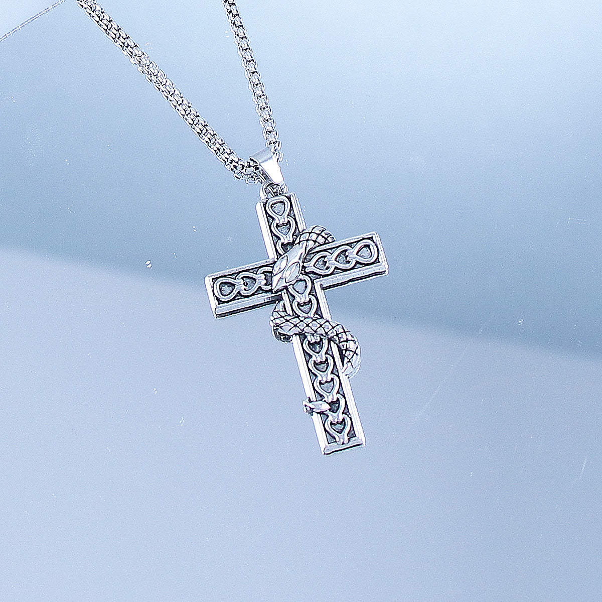 Pearl Cross Versatile Hip Hop Trend Long Necklace