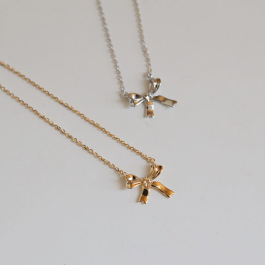 Women's Bow Sterling Sier Gold-plated Graceful Niche Necklaces