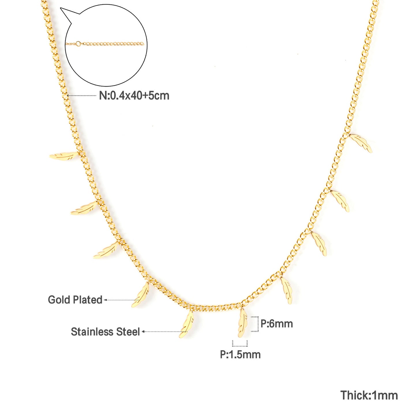 Niche High-grade Simple Temperamental Geometric Electroplated Stainless Necklaces