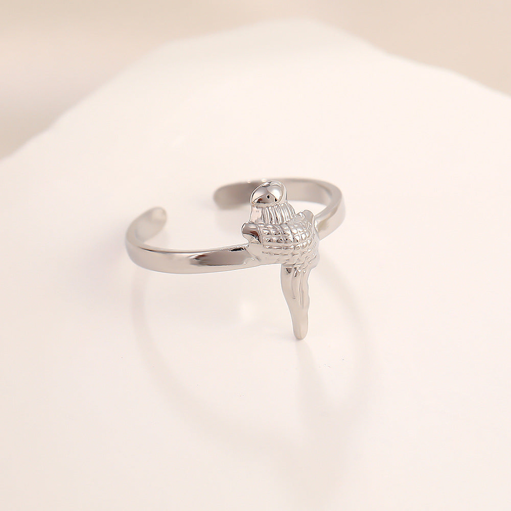 Steel Titanium Small Shell Starfish Design Creative Simple Ring