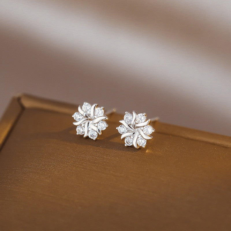 Women's Sier Snowflake Ear Trendy For Compact Rings