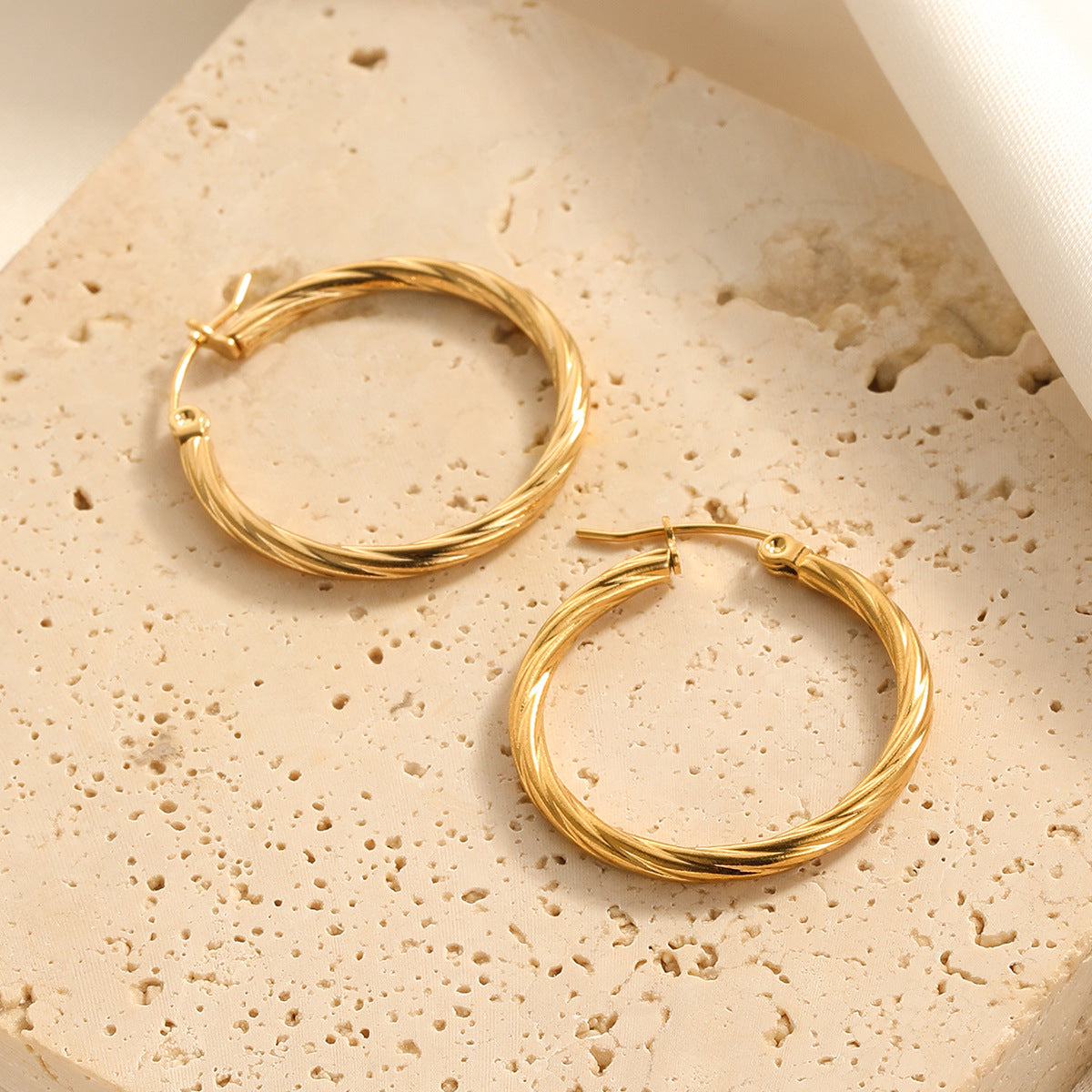 Women's Beautiful Circle Design High-grade Simple Titanium Earrings