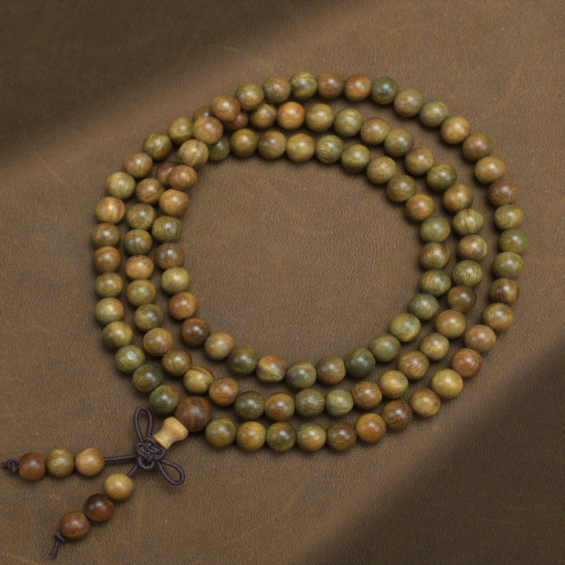 Natural Argentina Green Sandalwood Buddha Beads Ethnic Retro Couple Bracelet
