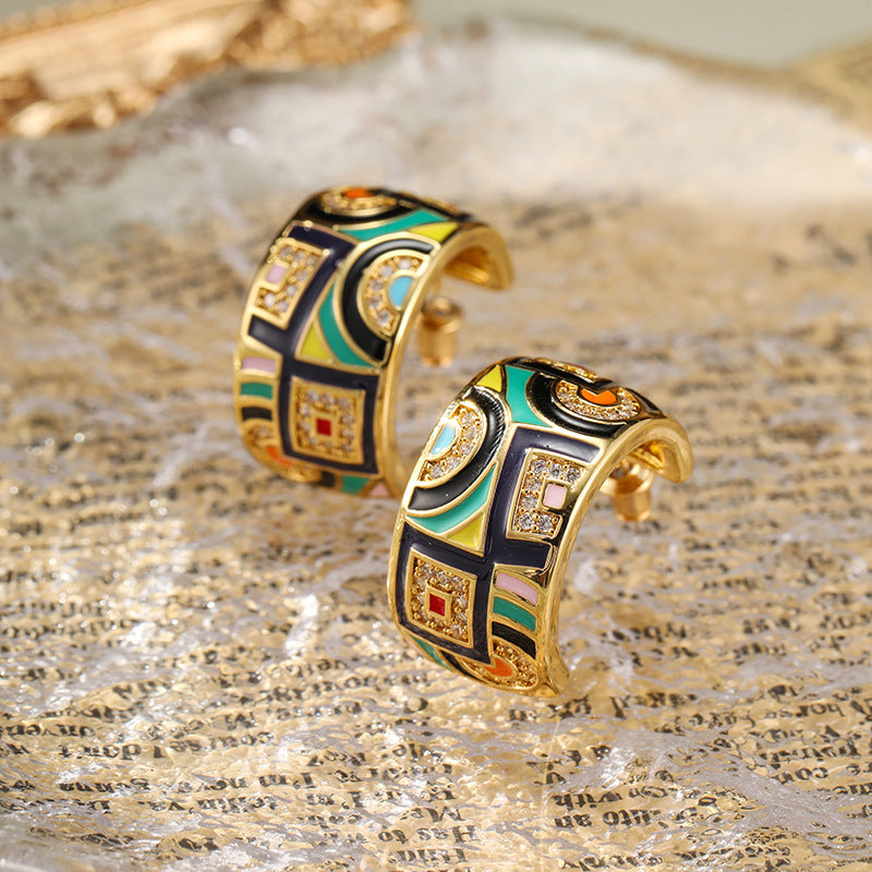 Women's Color Enamel Shaped Elegant High-grade Personality Special Interest Light Luxury Rings