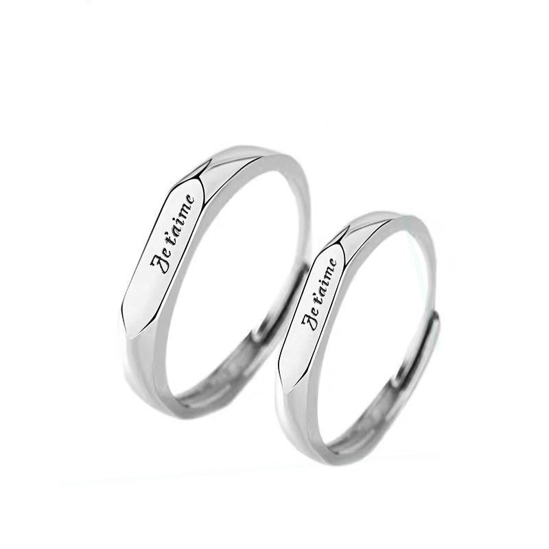 Women's Luxury Fashion Style Sterling French Love You Rings