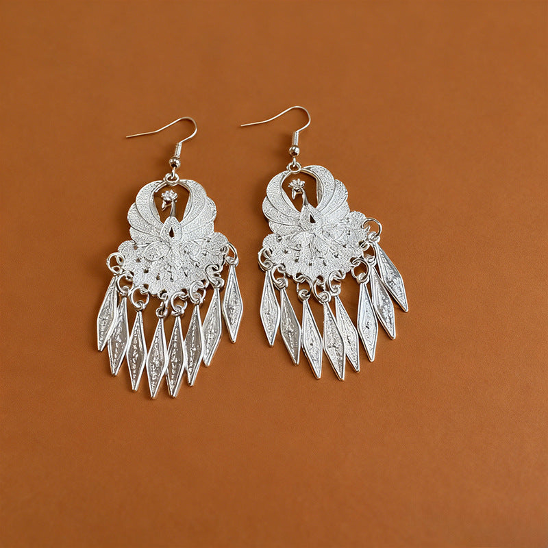 Women's Minority Style Tassel Long Miao Sier Eardrops Earrings