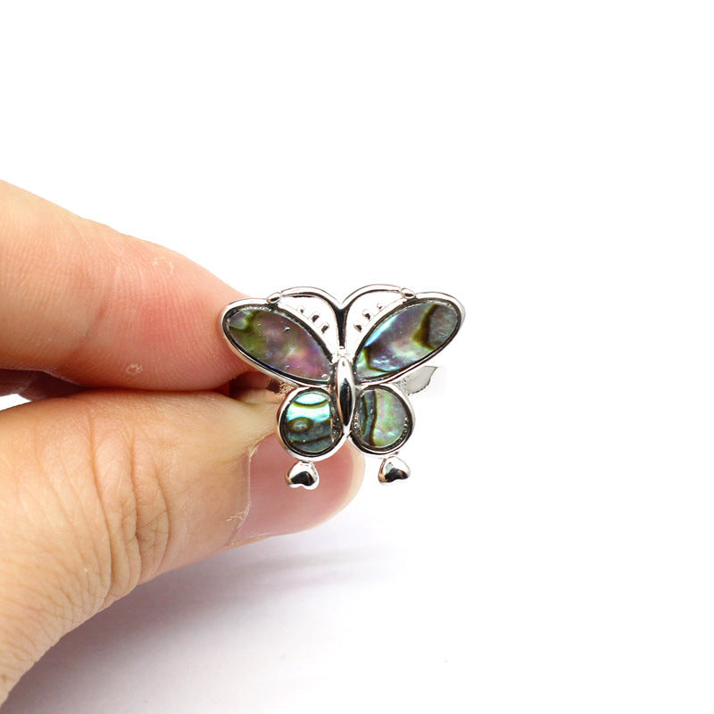 Zealand Abalone Shell Small Turtle Butterfly Rings