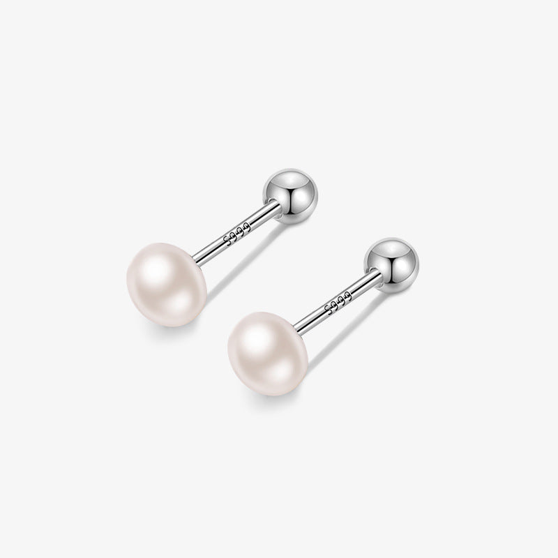 Women's Bao Sterling Sier Natural Freshwater Pearl Ear Simple Niche Earrings