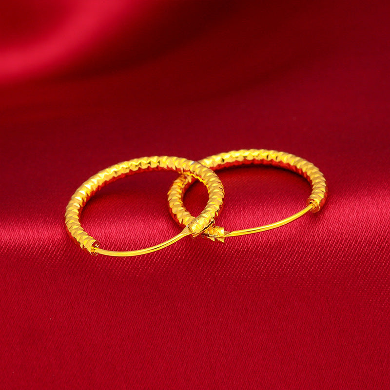 Women's Vietnam Placer Gold Vacuum Electroplating Craft Female Glossy Earrings