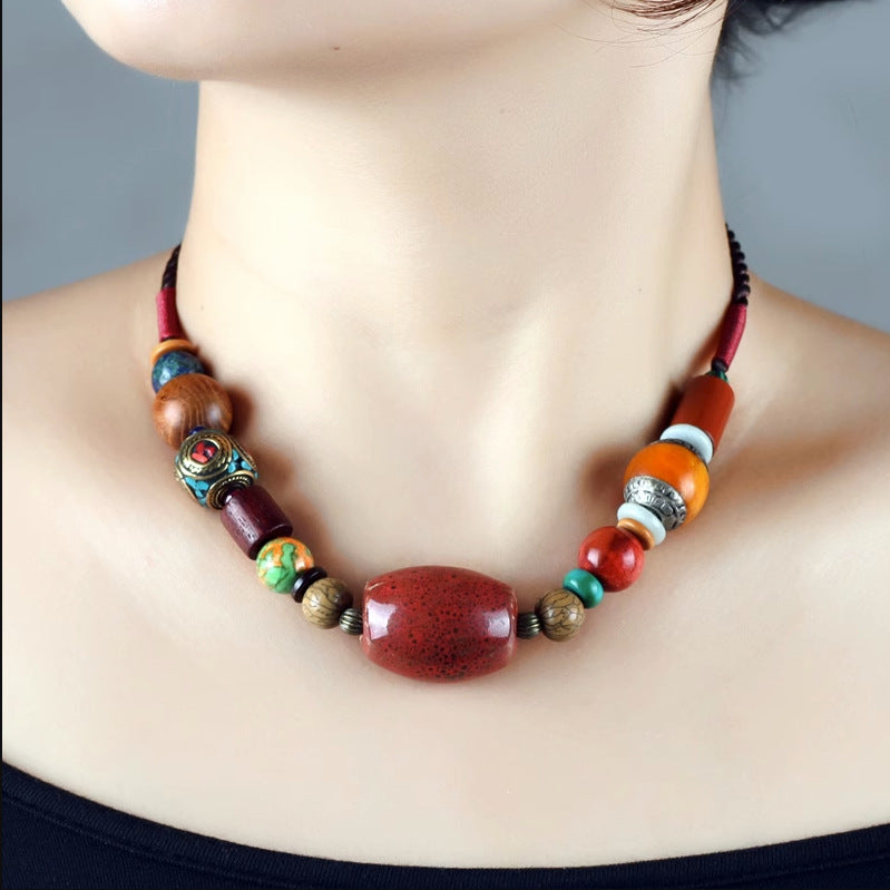 Women's Ethnic Style Characteristic Retro Easy Matching Necklace
