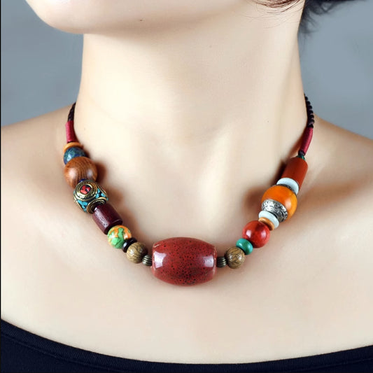 Women's Ethnic Style Characteristic Retro Easy Matching Necklace