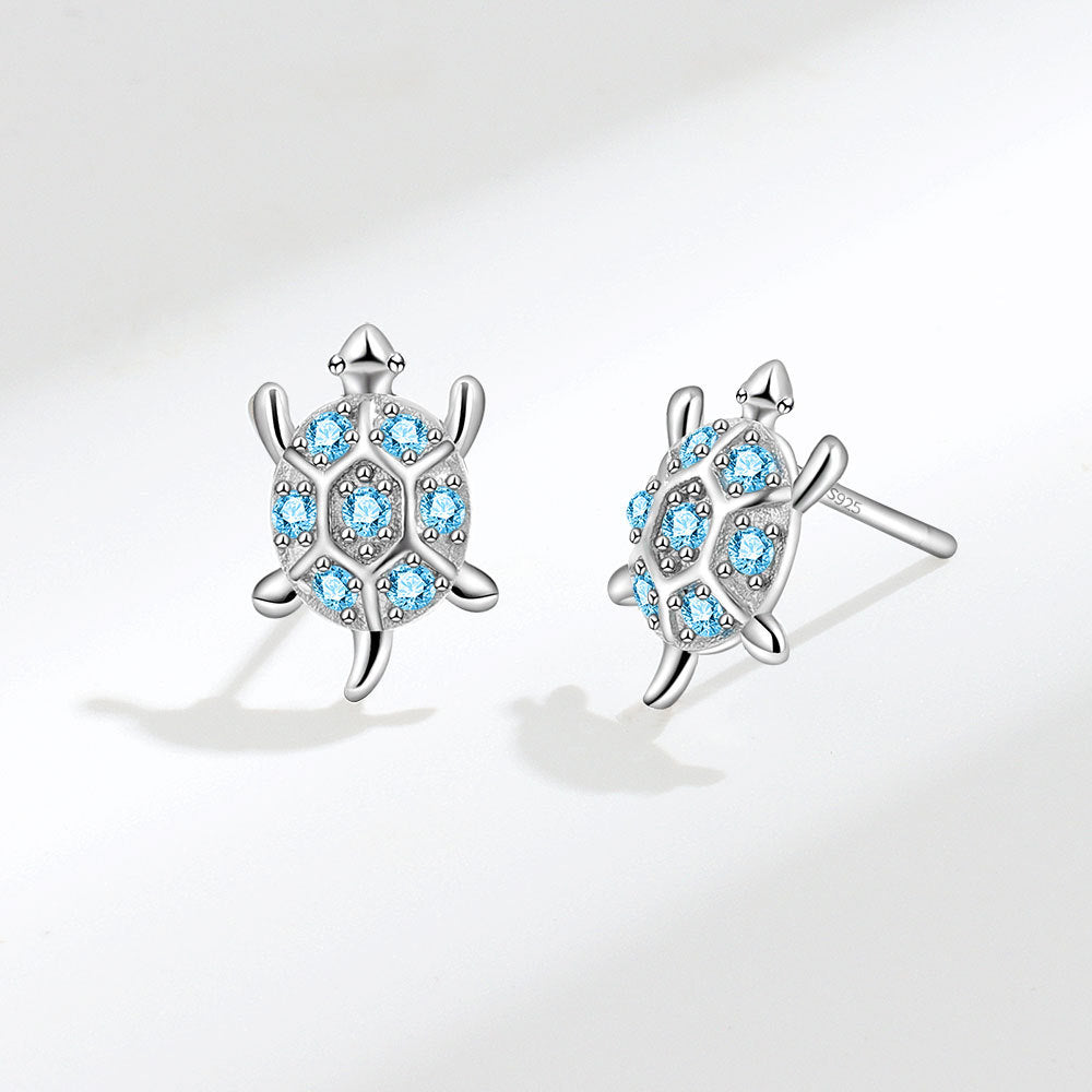 Women's & Men's Ear Simple Personality Small Turtle Zircon Stud Earrings