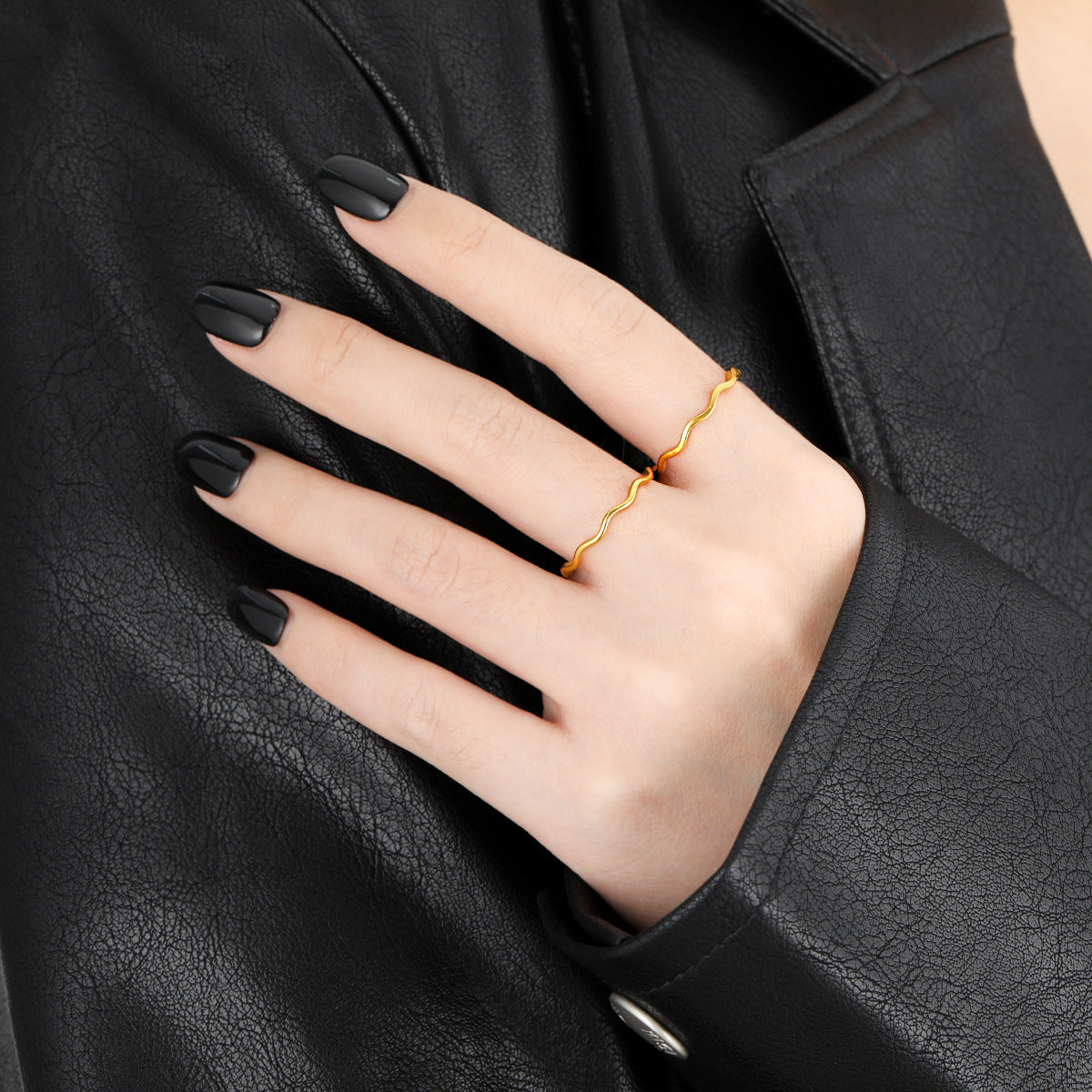 Women's Stacked Fashion Unique Gold-plated Simple Titanium Rings