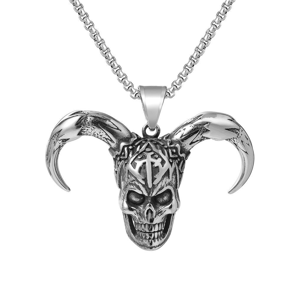 Men's Alloy Retro Punk Cross Money Drawing Luck Changing Necklaces