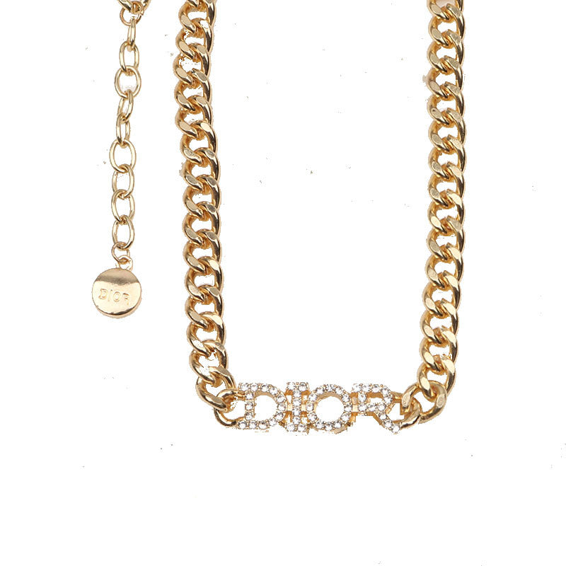 Straps Letter Hip Hop Cool Short Necklaces