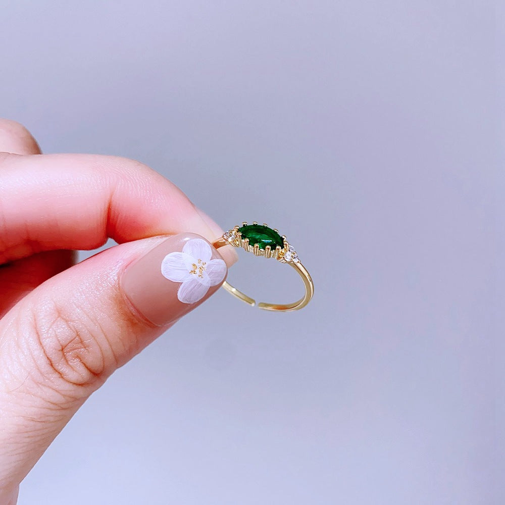 Light Luxury Minority Design Colorful Gemstone Rings