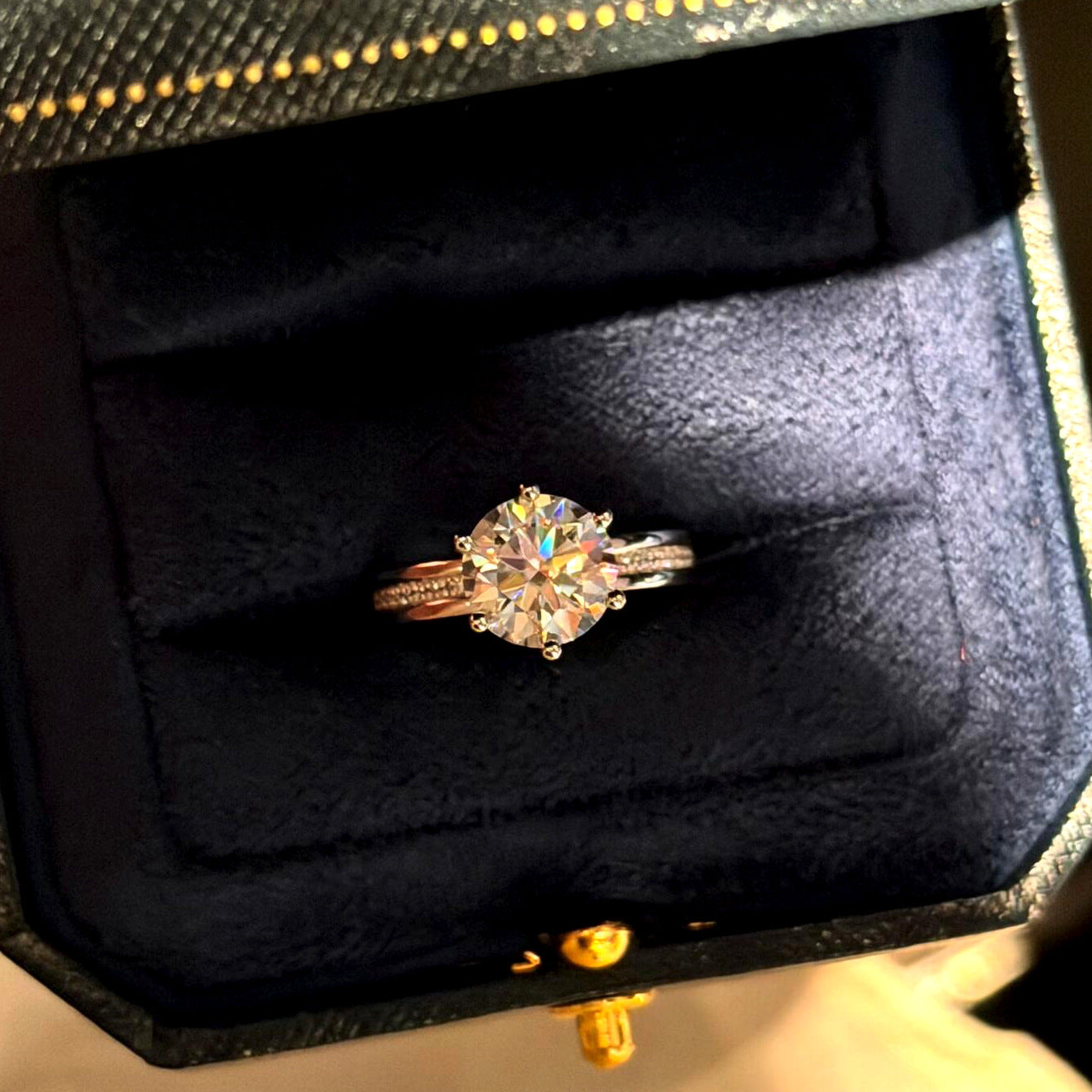 Eight Hearts Arrows Fire Color Imitation Moissanite Open-end Zircon Rings
