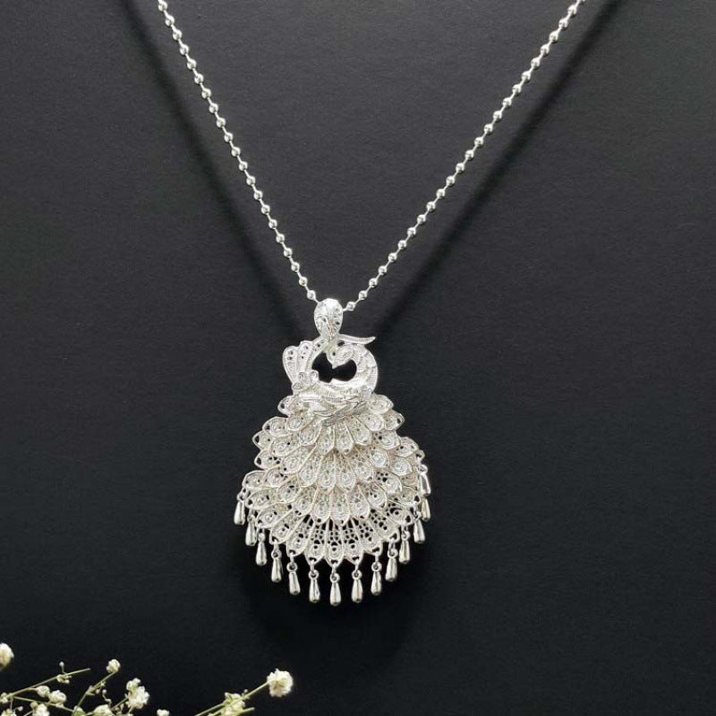 Peacock Sweater Chain Ethnic Style Artistic Exaggerated Necklaces