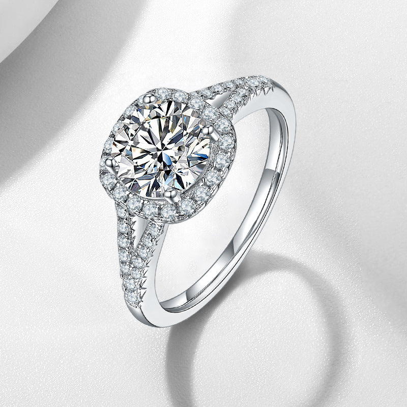 2 Karat Luxury Square Bag Female Full Diamond Four Claw Rings
