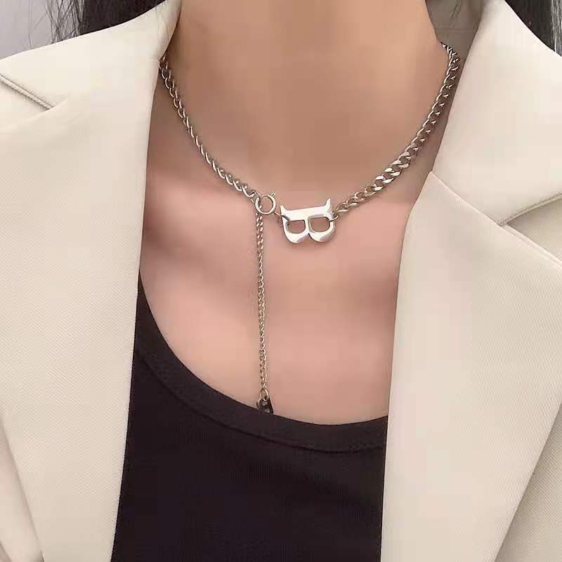 Women's & Men's Fashion Simple Titanium Steel Sweater Chain Personalized Hip Hop Necklace