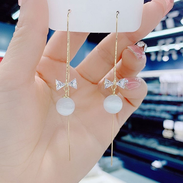 Opal Beads Long Gentle Fairy Lady Retro Ear Line