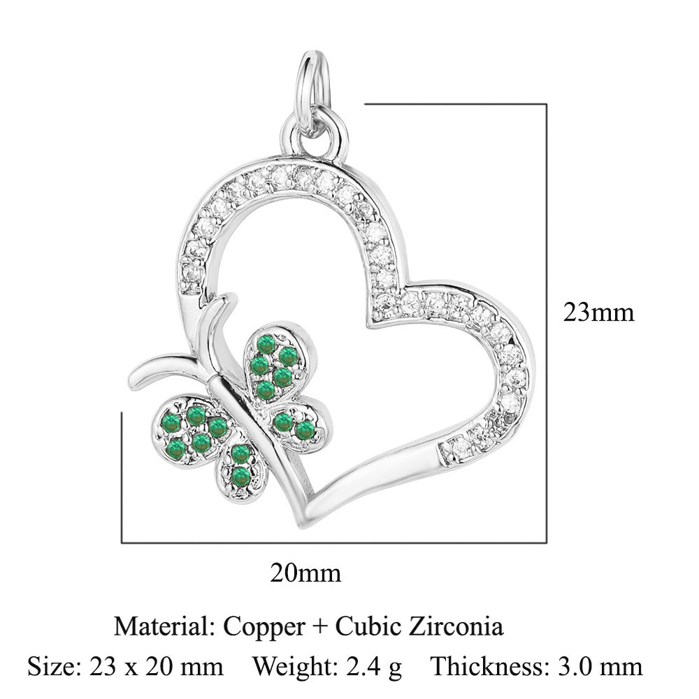 Boy Butterfly Love Copper Zircon Ornament Accessories Pendants