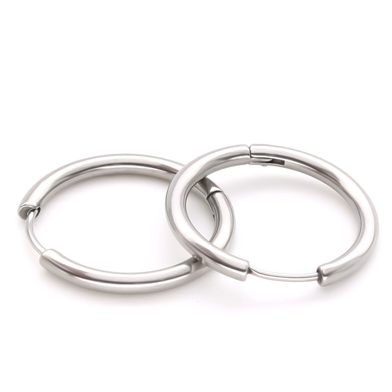 Women's & Men's Personalized Fashion Titanium Steel For Simple Glossy Clip Rings