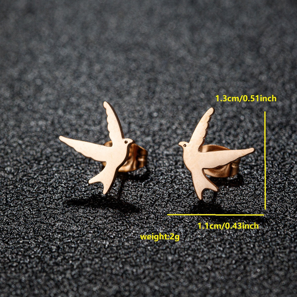 Small Animal Cat Plaid Bird Ear Geometry Stud Earrings
