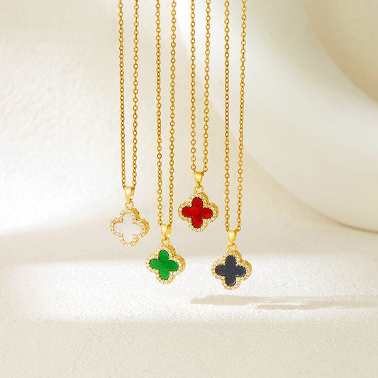 Black White Double-sided Design Sense Clavicle Chain Necklaces