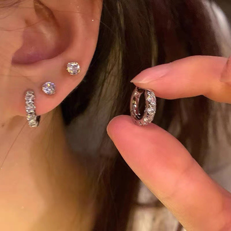 Women's Exquisite Zircon Elegant For Simple Wild Niche Design Advanced Earrings