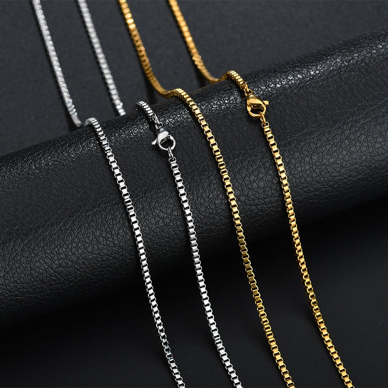 Steel Vacuum Plating Box Chain Fashion Simple Without Necklace