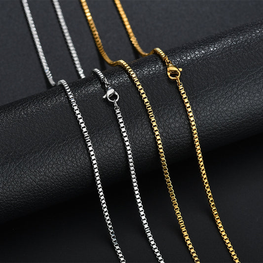 Steel Vacuum Plating Box Chain Fashion Simple Without Necklace