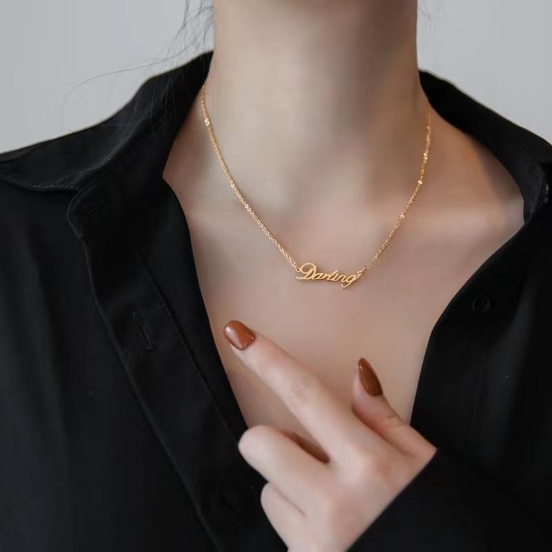 Steel Stainless Dear English Letter Personality Necklaces