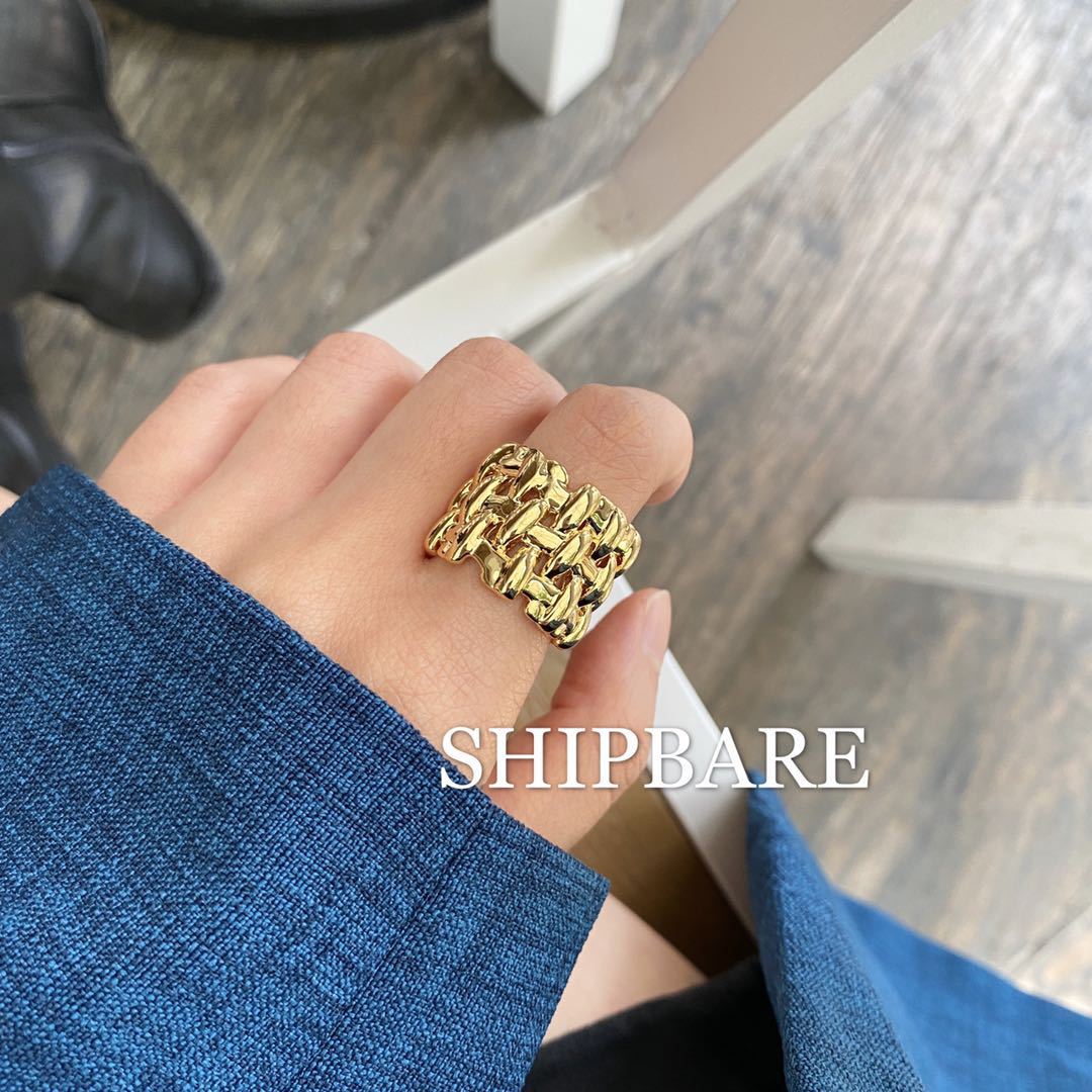 Women's Woven Open Trendy Cold Fashion Design Rings