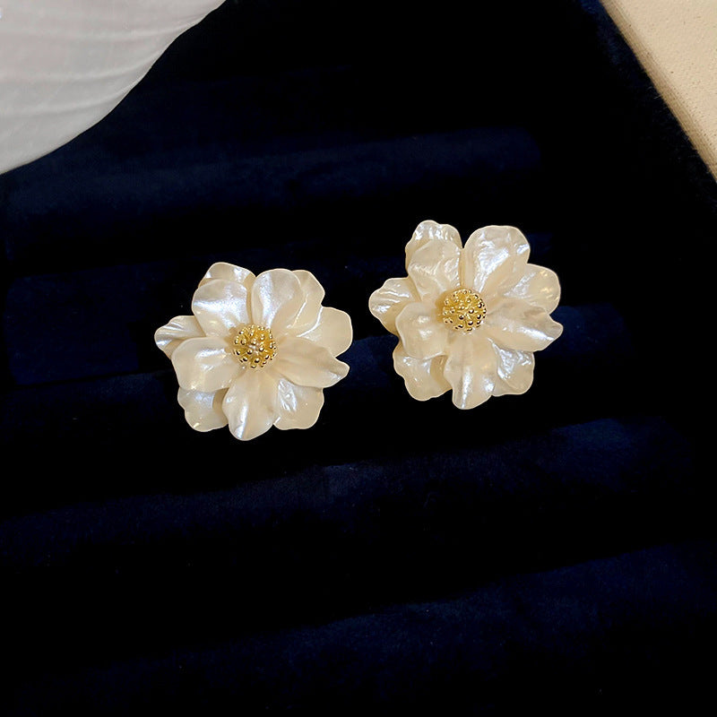Women's Style Refined Zircon Flower Pearl Light Luxury High-grade Ear Earrings