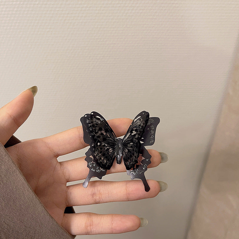 And White Transparent Pattern Butterfly Ornament Rings