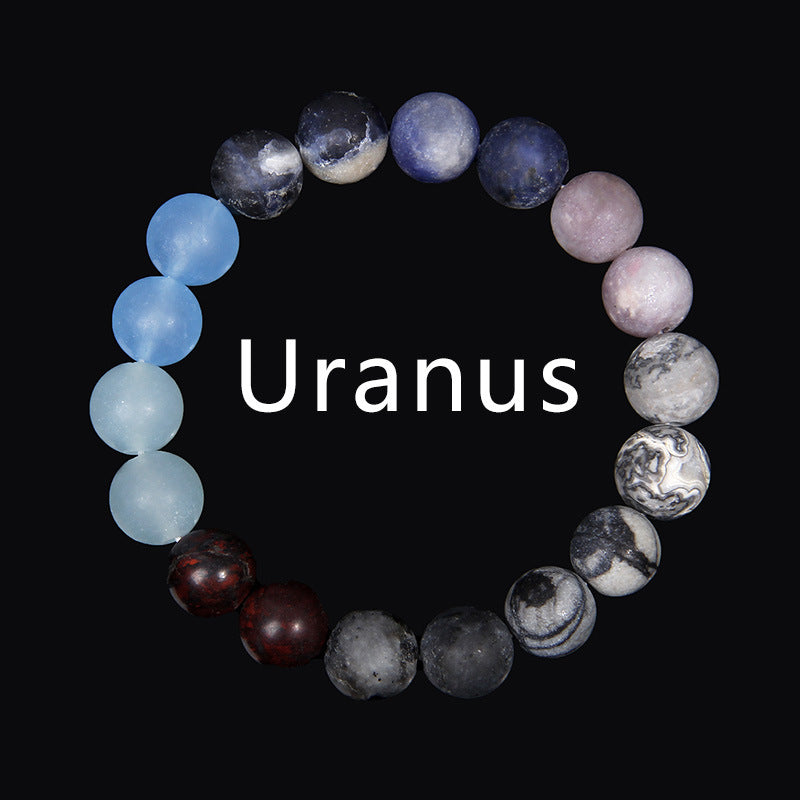 Men's Natural Stone Universe Planet Beads Galaxy Trendy Frosted Bracelets